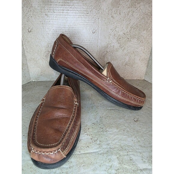 Men Moc Toe Loafers Sz 11.5 Business Casual Comfort Boat Slip On Shoes Dockers - Picture 1 of 8
